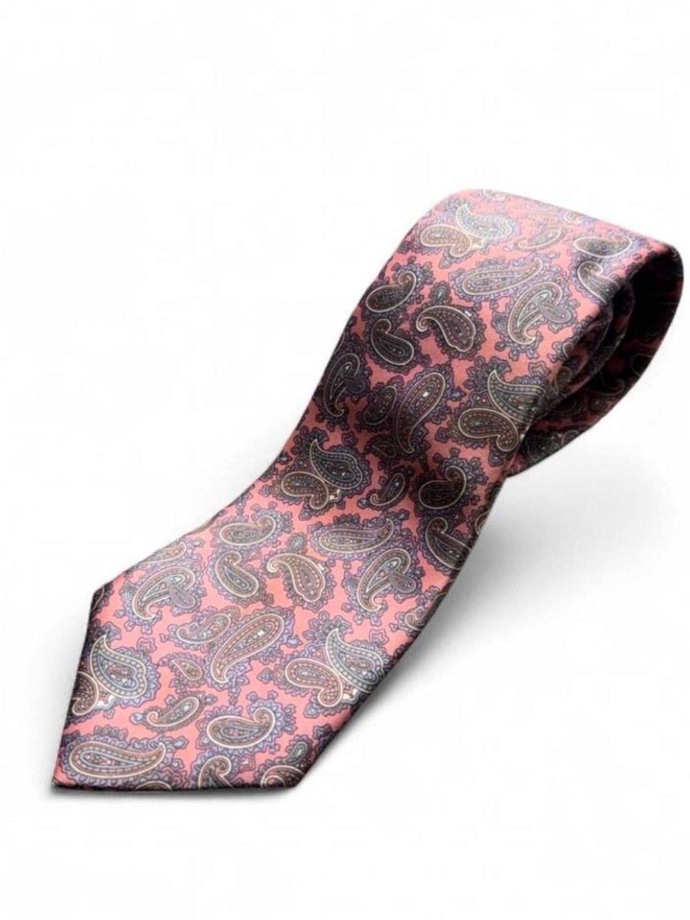 Etienne Aigner Pink Paisley Silk Tie